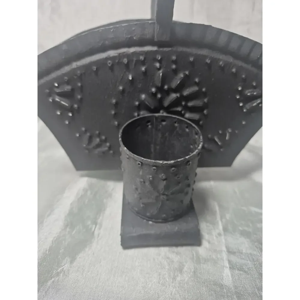 Tin Punch Napkin And Shaker Holder Antique Style